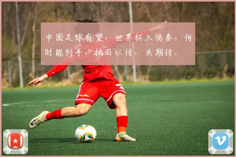 中国足球有望，世界杯入场券，何时能到手，拭目以待，共期待。